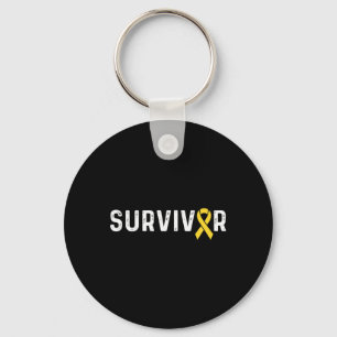 Childhood Cancer Awareness Ribbon Survivor Remissi Key Ring