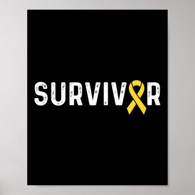 Childhood Cancer Awareness Ribbon Survivor Remissi Poster (Front)