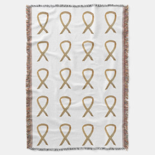 Childhood Cancer Awareness Ribbon Throw Blankets