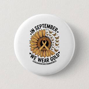 Childhood Cancer Awareness Ribbon With Butterflie 6 Cm Round Badge