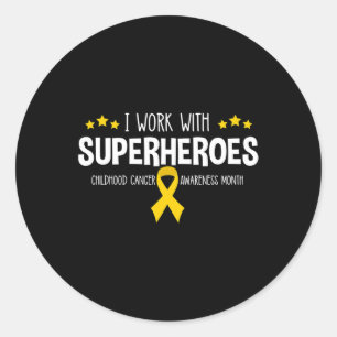 Childhood Cancer Awareness RN Nurse Paediatrics O Classic Round Sticker