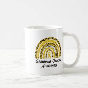 Childhood Cancer Awareness Shirt Rainbow Leopard R Coffee Mug