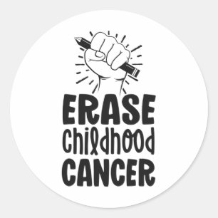 Childhood Cancer Awareness Shirts Erase Childhood Classic Round Sticker