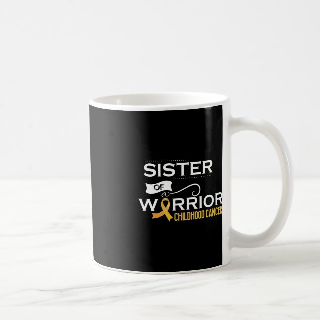 Childhood cancer awareness Sister of a warrior 1 Coffee Mug (Right)