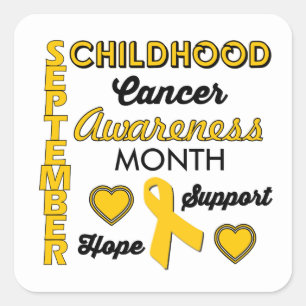 Childhood Cancer Awareness Square Sticker