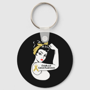 Childhood Cancer Awareness Strong Women  Key Ring