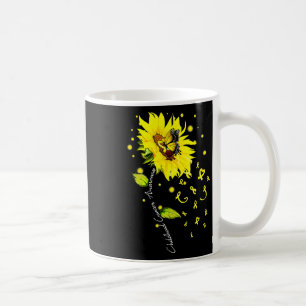 Childhood Cancer Awareness Sunflower Butterfly Gol Coffee Mug