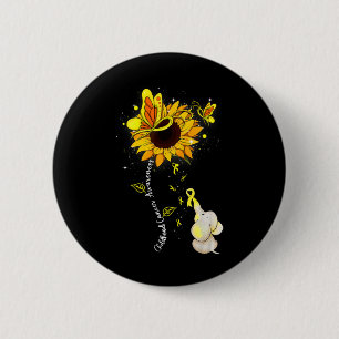 Childhood Cancer Awareness Sunflower Elephant Men  6 Cm Round Badge