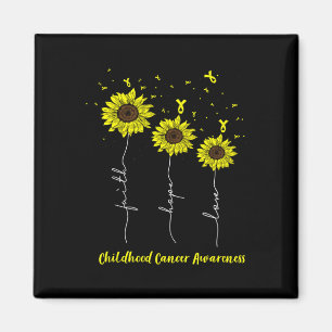 Childhood Cancer Awareness Sunflower Faith Hope Lo Magnet