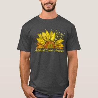 Childhood Cancer Awareness Sunflower Gold Ribbon 9 T-Shirt