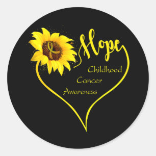 Childhood Cancer Awareness Sunflower Hope Heart Su Classic Round Sticker