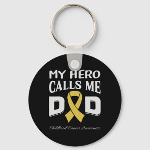 Childhood Cancer Awareness Survivor Ribbon Men Dad Key Ring
