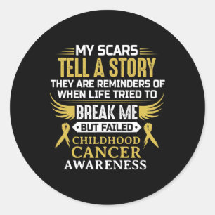 Childhood Cancer Awareness Survivor Ribbon Men Wom Classic Round Sticker