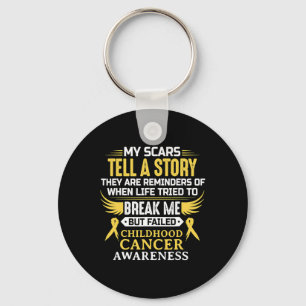 Childhood Cancer Awareness Survivor Ribbon Men Wom Key Ring
