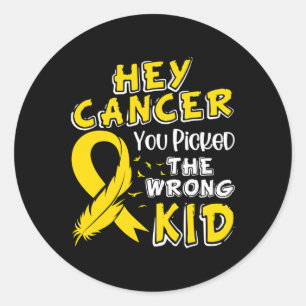 Childhood Cancer Awareness Survivor Wrong Kid Supp Classic Round Sticker