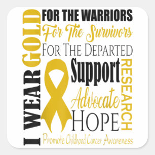 Childhood Cancer Awareness T Gold for a Child Square Sticker