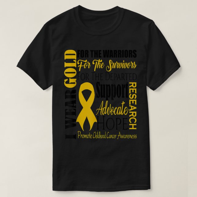 Childhood Cancer Awareness T Shirt Gold For A Chil (Design Front)