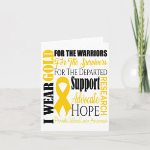 Childhood Cancer Awareness T Shirt Gold For A Chil Card