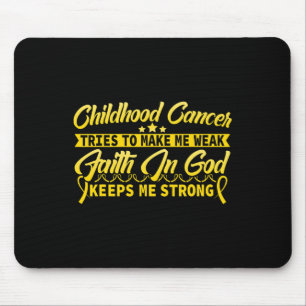 Childhood Cancer Awareness Tee God keeps me strong Mouse Pad