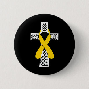 Childhood Cancer Awareness Tee Gold Ribbon Celtic 6 Cm Round Badge