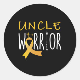 Childhood cancer awareness Uncle of a warrior Classic Round Sticker