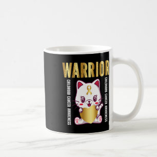Childhood Cancer Awareness Warrior Cute Cat Coffee Mug