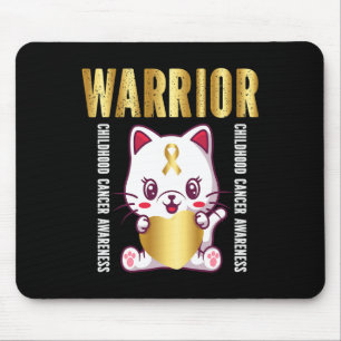 childhood cancer awareness warrior cute cat mouse pad