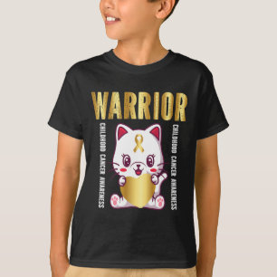 childhood cancer awareness warrior cute cat  T-Shirt