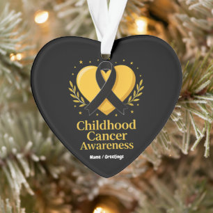 Childhood Cancer Awareness Warrior Gold Heart Ornament