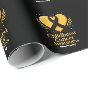 Childhood Cancer Awareness Warrior Gold Heart Wrapping Paper