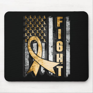 Childhood Cancer Awareness Warrior US Flag Mouse Pad