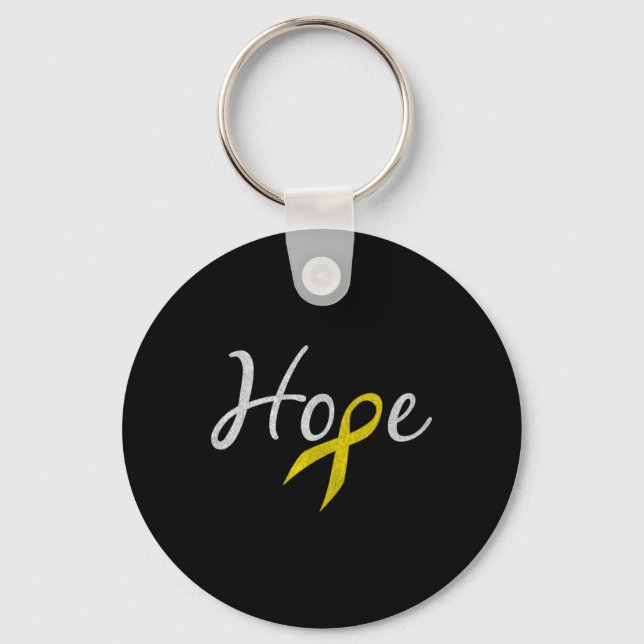Childhood Cancer Awareness Yellow Ribbon Hope   Key Ring (Front)