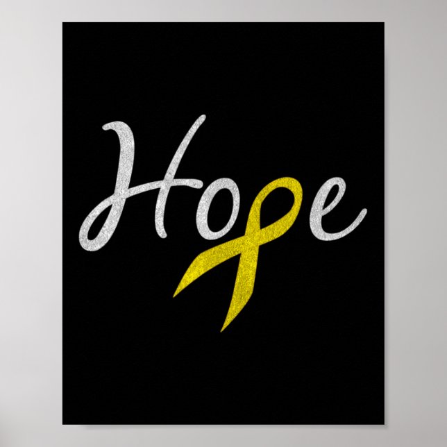 Childhood Cancer Awareness Yellow Ribbon Hope   Poster (Front)
