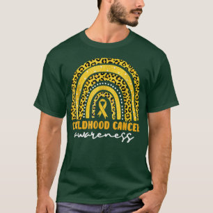 Childhood Cancer Awareness Yellow Ribbon Leopard R T-Shirt