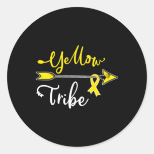 Childhood Cancer Awareness Yellow Ribbon Sarcoma B Classic Round Sticker