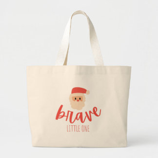 childhood cancer brave Christmas Santa  Large Tote Bag