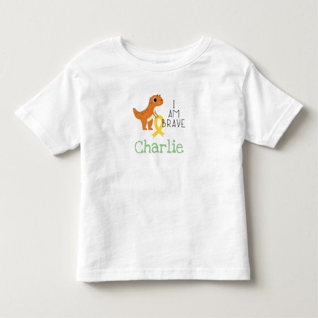 childhood cancer. brave.custom name-ToddlerT-Shirt Toddler T-Shirt (Front)