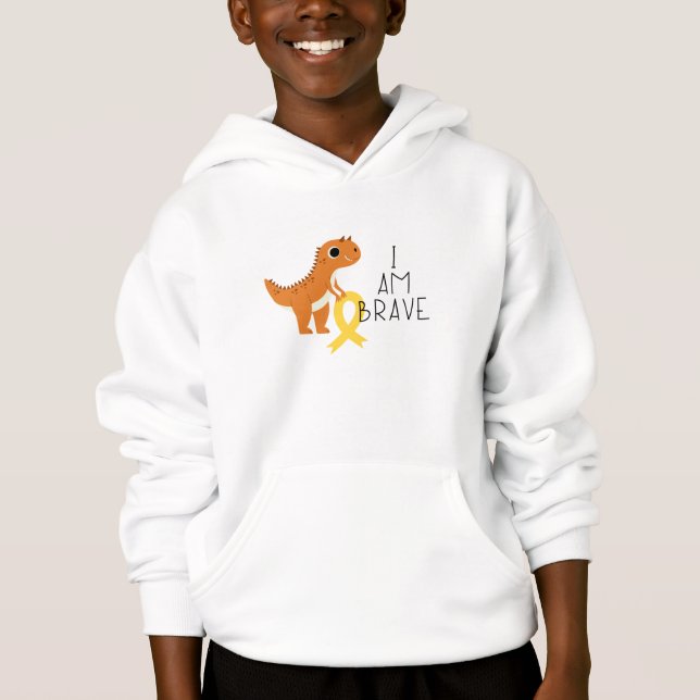 childhood cancer.brave. Kids Pullover Hoodie (Front)