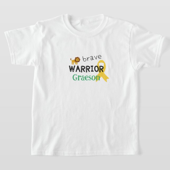 childhood cancer.brave warrior.Custom Kids T-Shirt (Laydown)