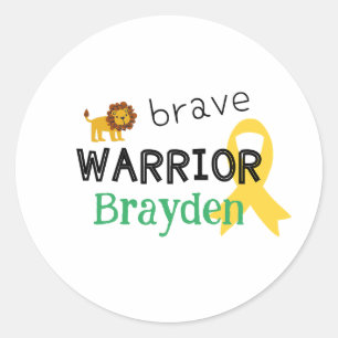 childhood cancer.brave warrior.Custom name Sticker