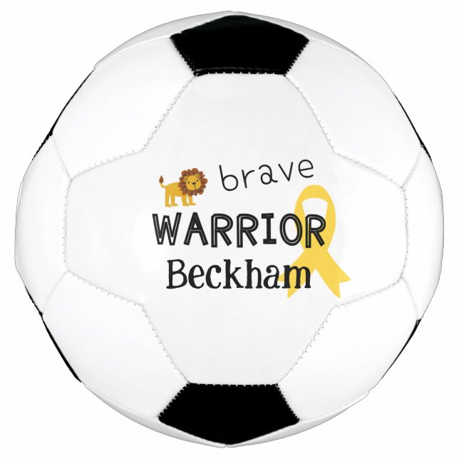 childhood cancer.brave warrior.Custom Soccer Ball (Front)