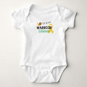 childhood cancer.brave warrior.CustomBabyBody-suit Baby Bodysuit