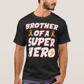 Childhood Cancer Brother Of A Superhero Family Rib T-Shirt