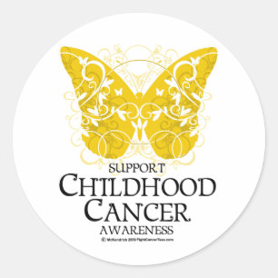 Childhood Cancer Butterfly Classic Round Sticker
