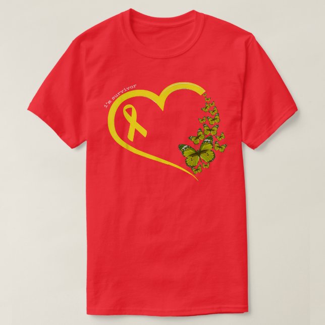 Childhood cancer Butterfly tshirt, Childhood cance T-Shirt (Design Front)