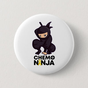 Childhood Cancer Chemo Ninja Ribbon 1 6 Cm Round Badge