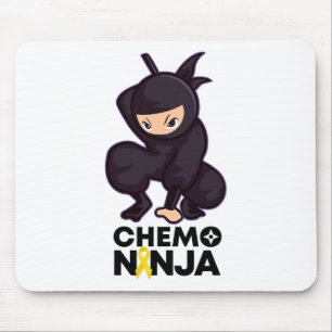 Childhood Cancer Chemo Ninja Ribbon 1 Mouse Pad
