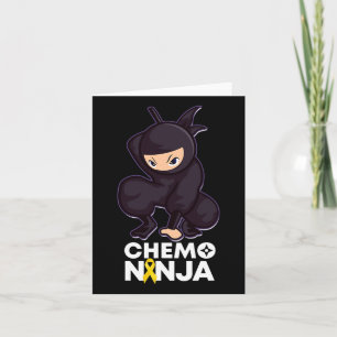 Childhood Cancer Chemo Ninja Ribbon Card