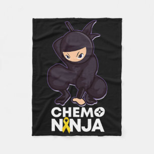 Childhood Cancer Chemo Ninja Ribbon Fleece Blanket