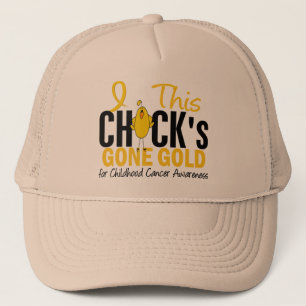 CHILDHOOD CANCER Chick Gone Gold Trucker Hat
